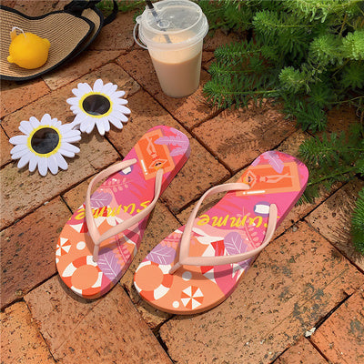 Zebra Print herringbone slippers women''s new fashion in summer home antiskid flat bottom pinch foot bathroom bath slippers