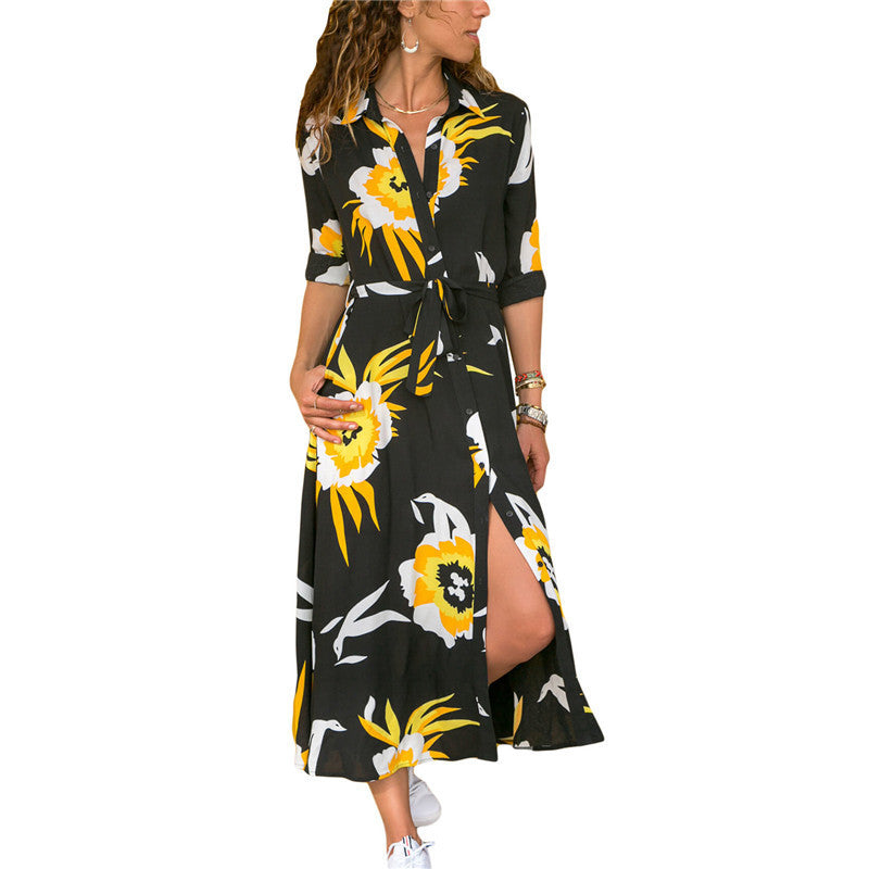 Women's Dresses Length 2025 fashionable  floral luxuries