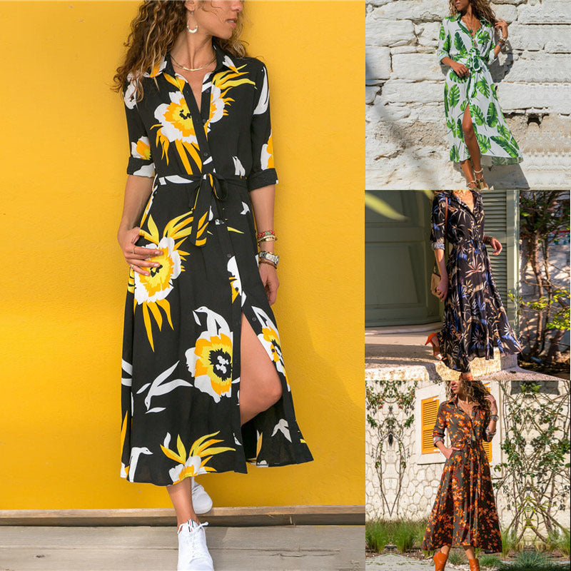 Women's Dresses Length 2025 fashionable  floral luxuries