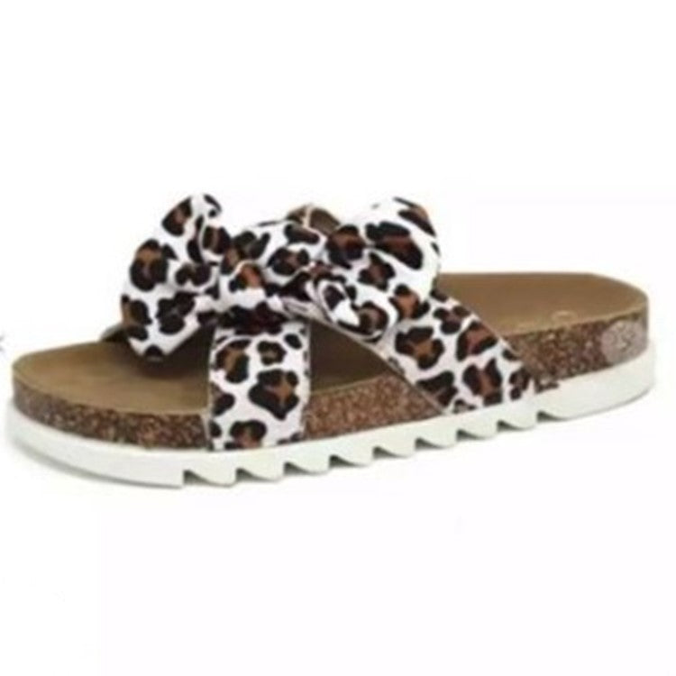Summer New Thick Soled Beach Bowknot Slippers Women