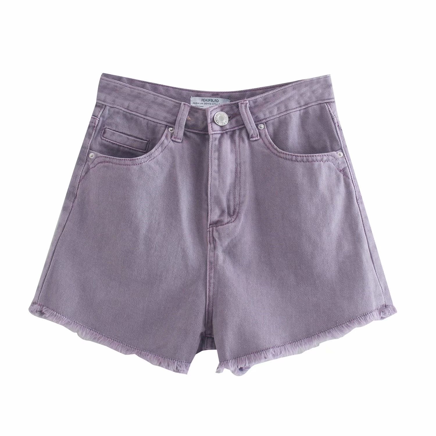 High Waist Temperament Was Thin Button Denim Shorts