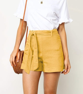 Women's pants with loose ties and high waist