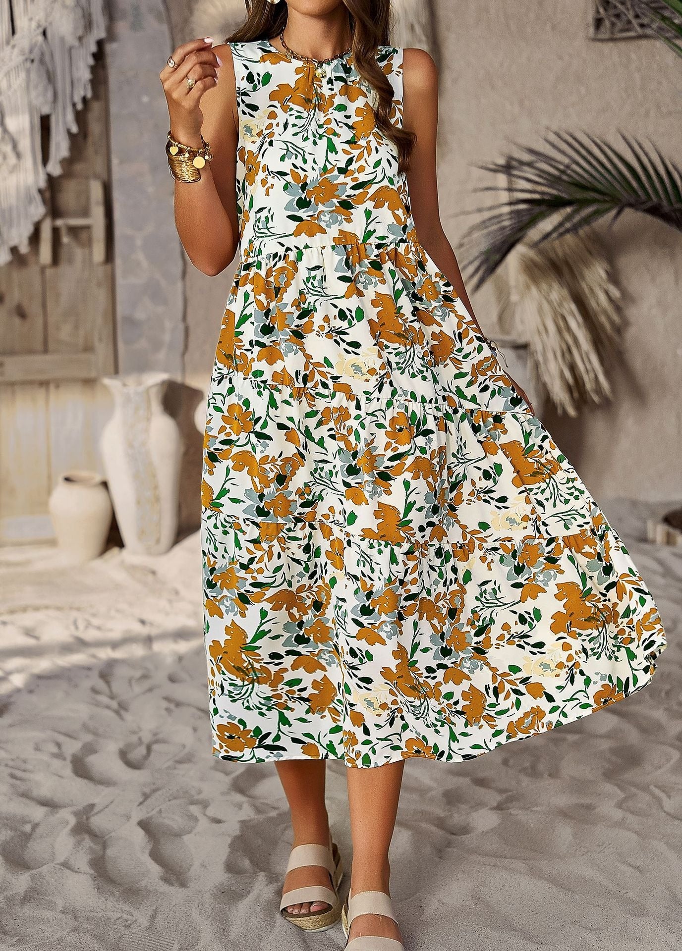 Fashion Dress Spring/Summer Hanging Neck Loose Vacation Dress Children xford