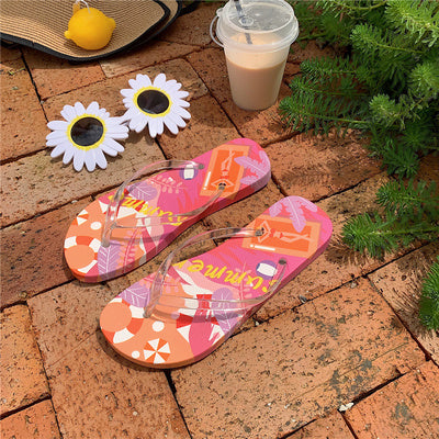 Zebra Print herringbone slippers women''s new fashion in summer home antiskid flat bottom pinch foot bathroom bath slippers