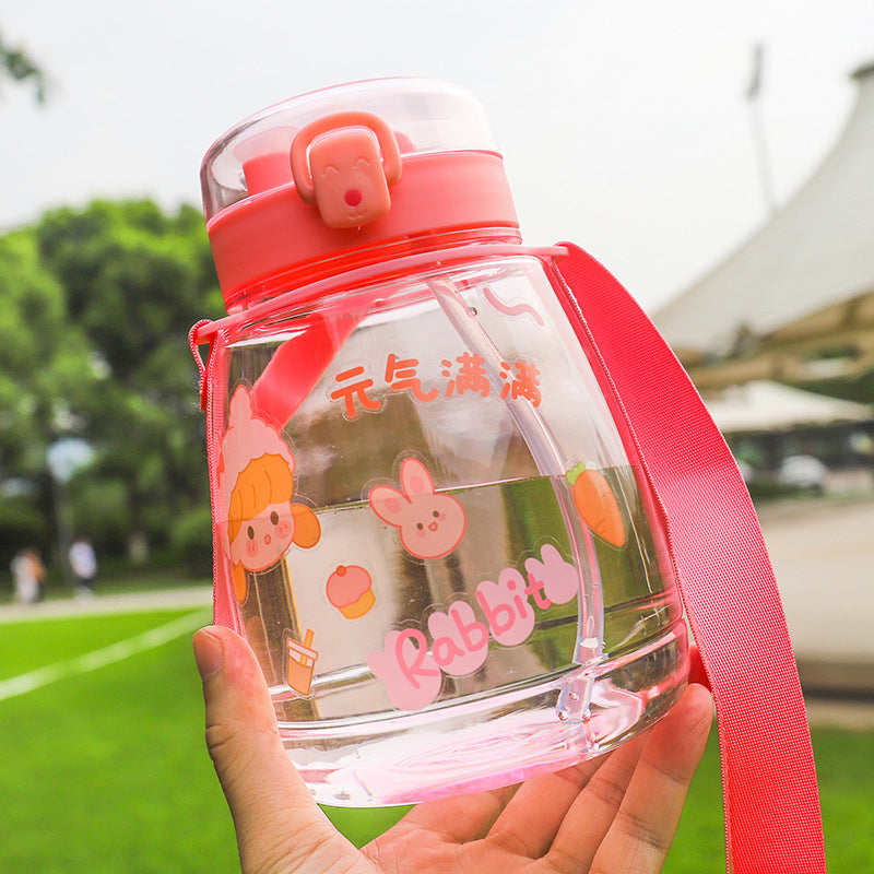 Summer Heat-resistant Cartoon Double-drinking Plastic Cup we