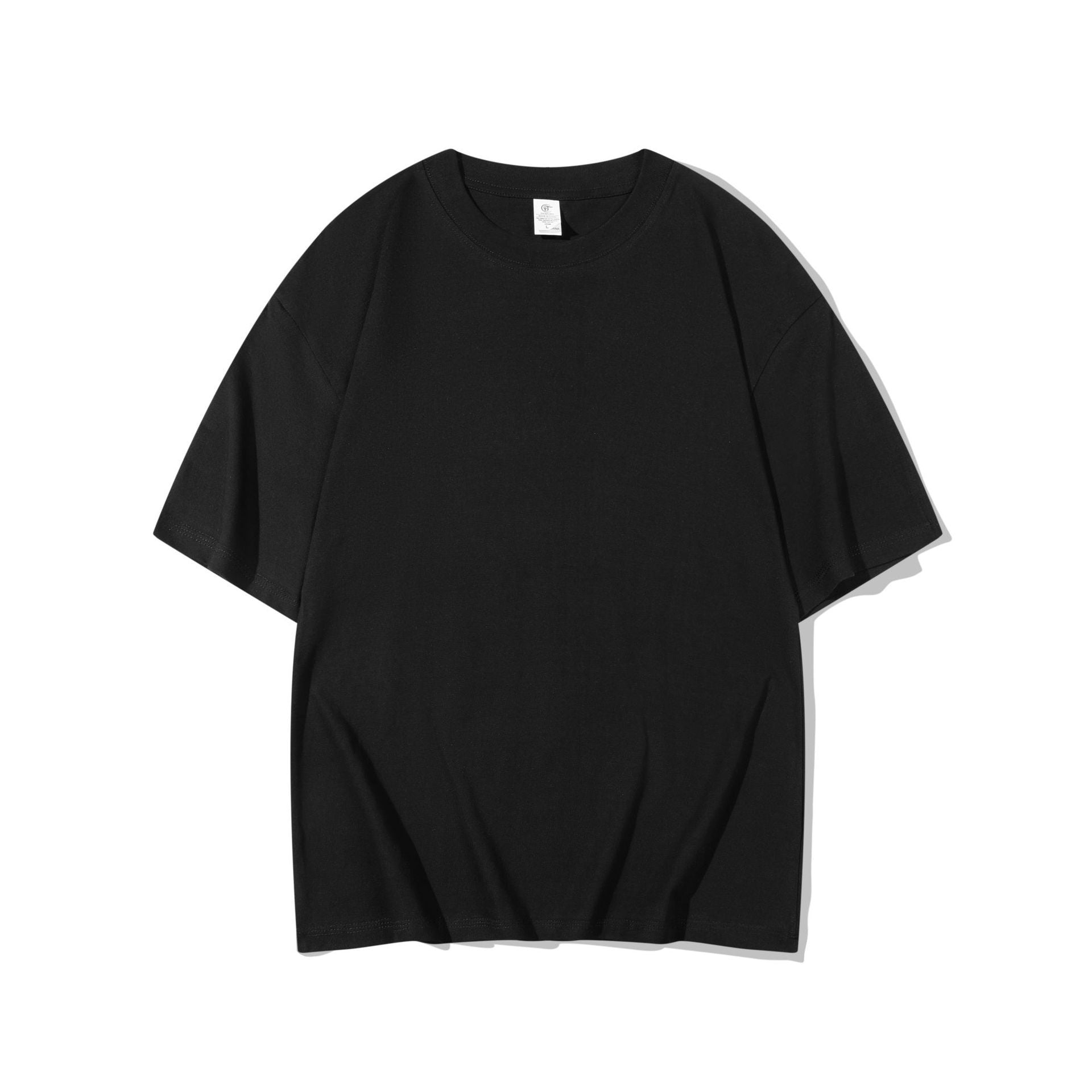 Cotton T-shirt Men's 220g Heavy Solid Color Round Neck Short Sleeves