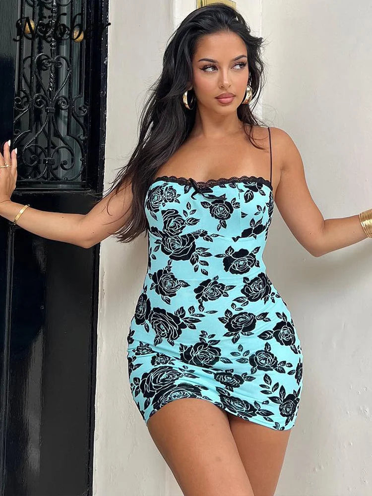 Mini Dress Trimmed Lace For Women Stunning Aesthetic Elegant Sleeveless Evening Dresses Female Vestido somè