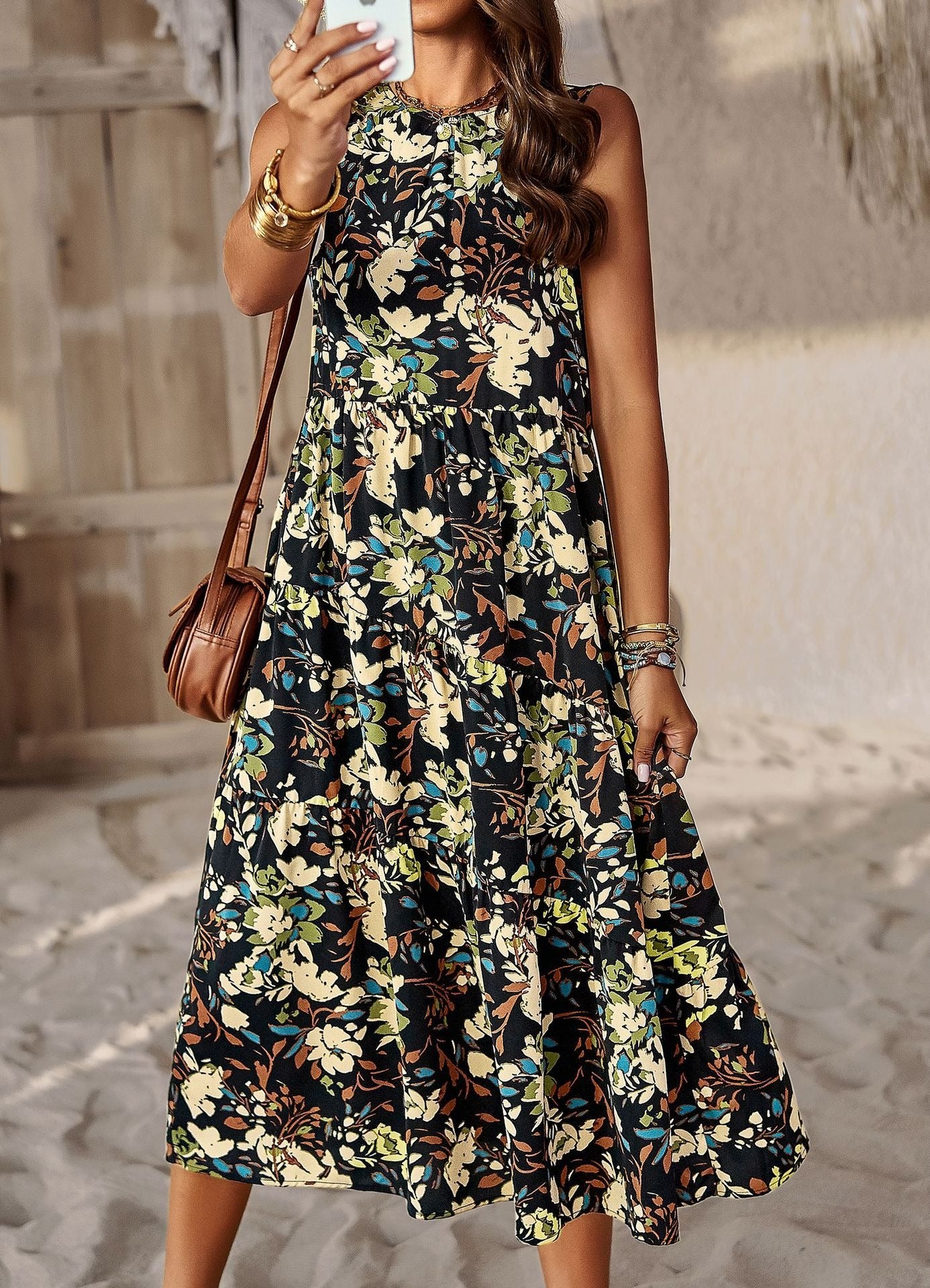Fashion Dress Spring/Summer Hanging Neck Loose Vacation Dress Children xford