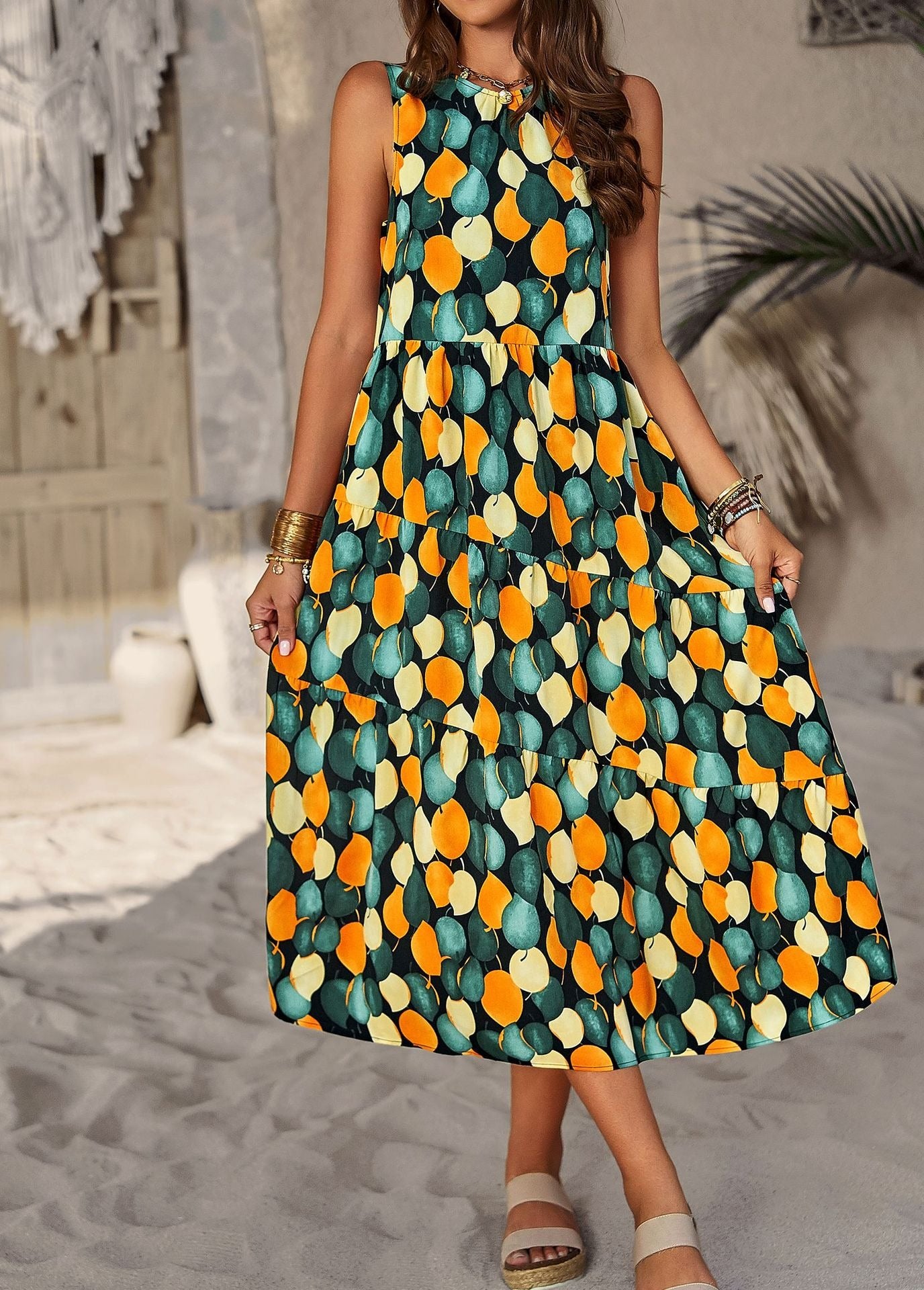 Fashion Dress Spring/Summer Hanging Neck Loose Vacation Dress Children xford
