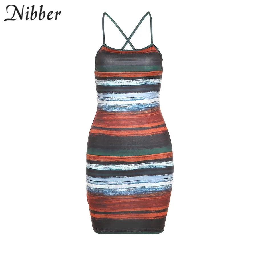 Mini Dresses Women Sexy Skinny Slash Neck Backless Summer Vintage Midnight Clubwear Outfits somè