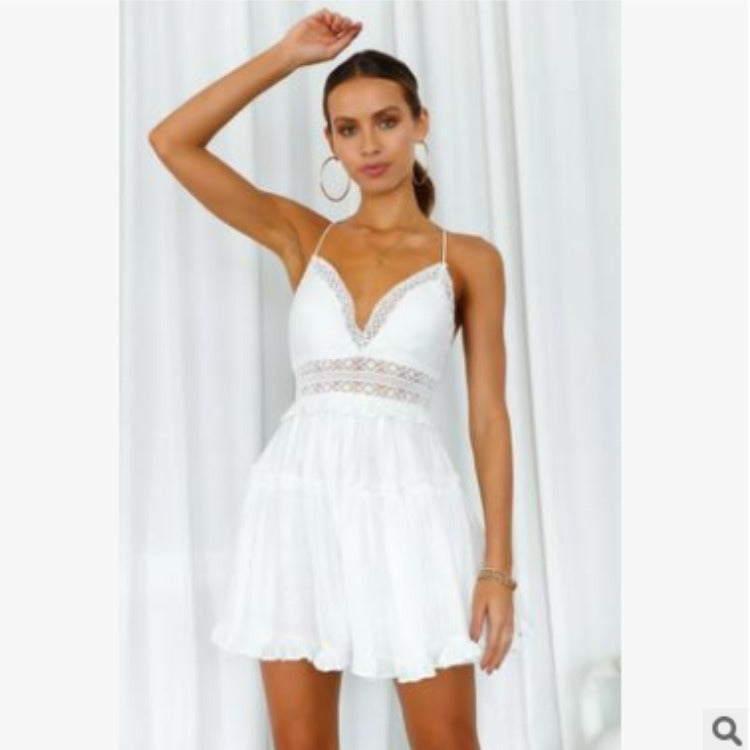Backless Tied Spaghetti-strap Dress