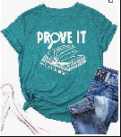 Book Flower Printed Colored Cotton T-shirt