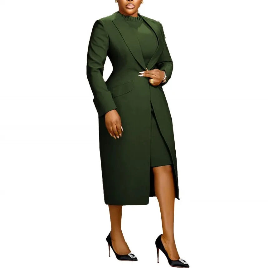 2 Piece Blazer And Sleeveless Dress Sets Plus Size Clothes Dresses For Women's Clothing 2025  kps