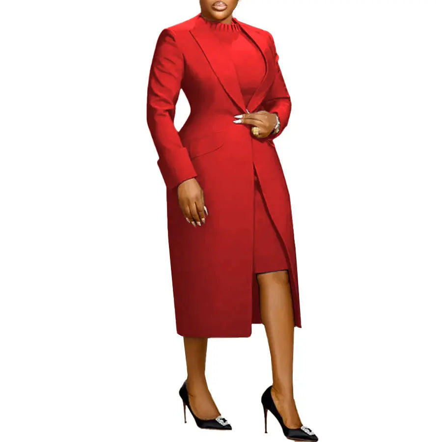 2 Piece Blazer And Sleeveless Dress Sets Plus Size Clothes Dresses For Women's Clothing 2025  kps