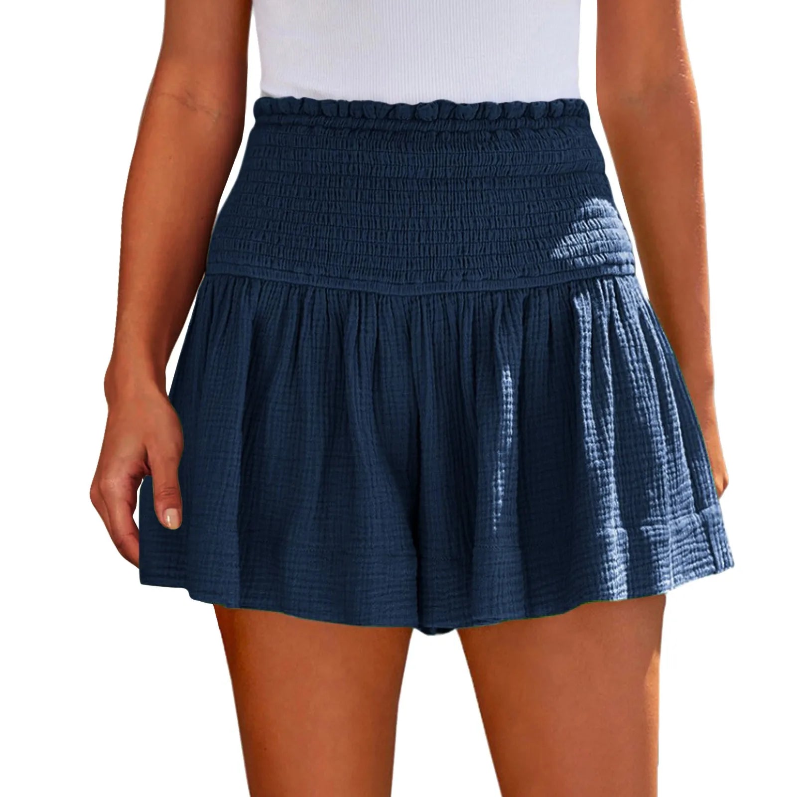 Ladies Casual Large Solid Color Breathable Fashion Wide Leg Shorts Shorts for Women Women's Shorts Summer Womens Shorts Elegant