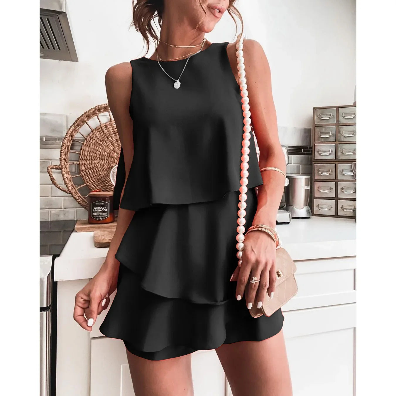 New Women's Spring/Summer  Fashion and Casual Layered Jumpsuit Home Irregular Jumpsuit somè