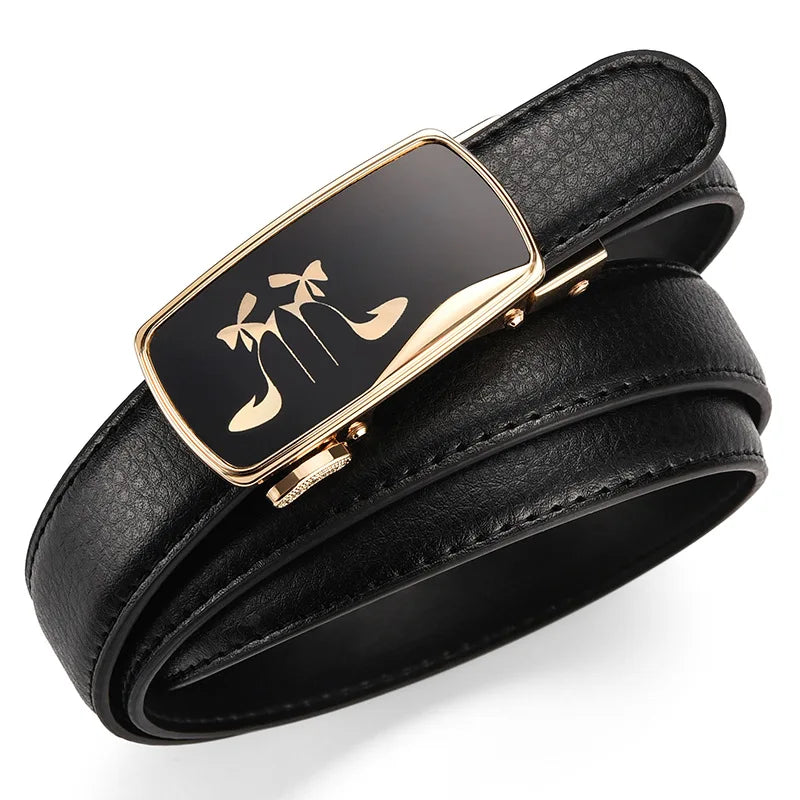 2.3CM Women Genuine Leather Belt For Female Strap Casual All-match Ladies Adjustable Belts Designer Automatic belt buckle sentiwon