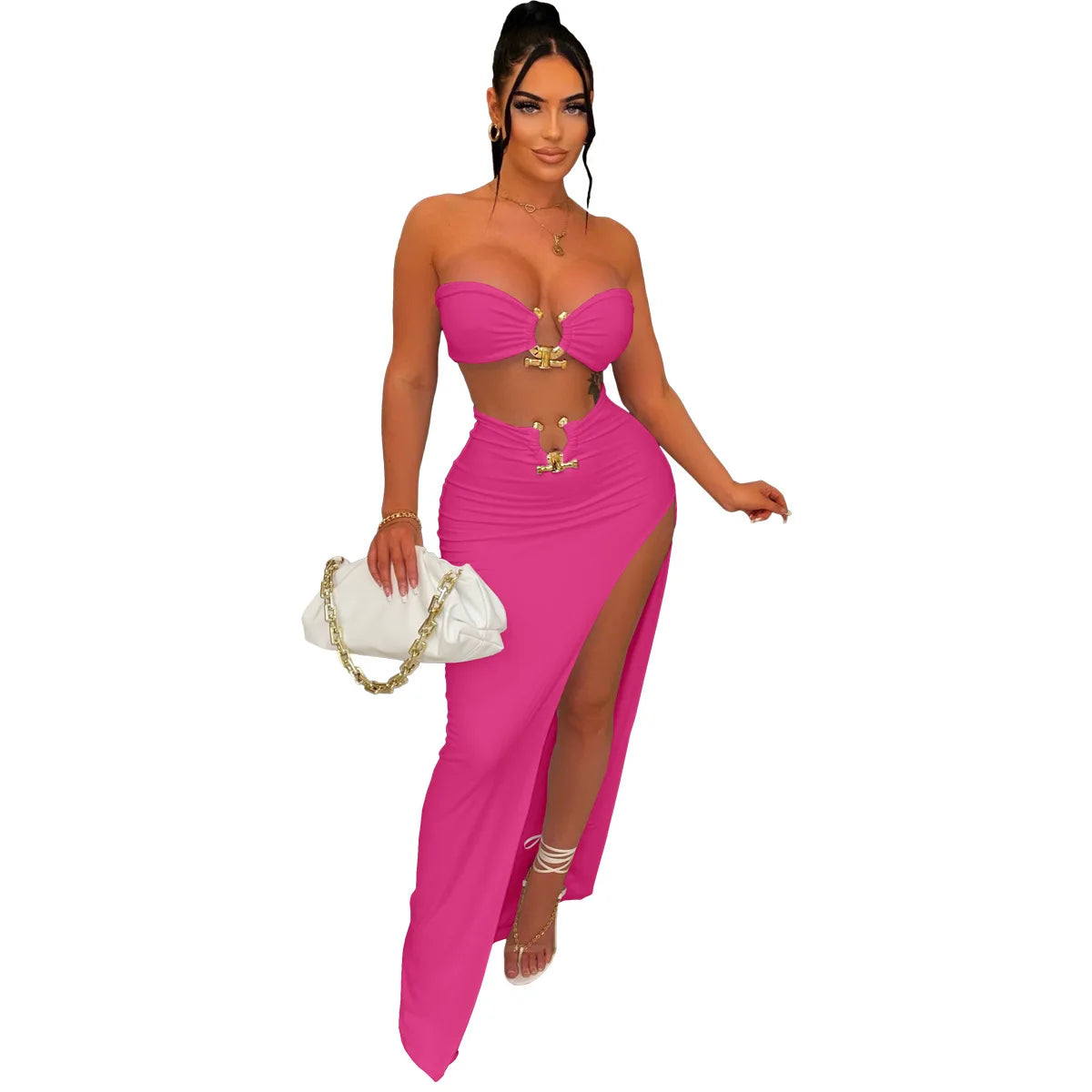 European and American women's casual fashion  irregular skirt suits beach dress