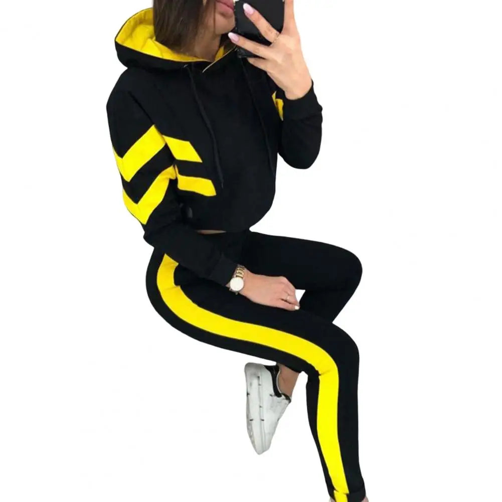 2 Pieces Set Women 2025 hot style Europe America autumn hooded fleece suit two-piece show hilum Sports Set Hooded Sportswear Set kpy