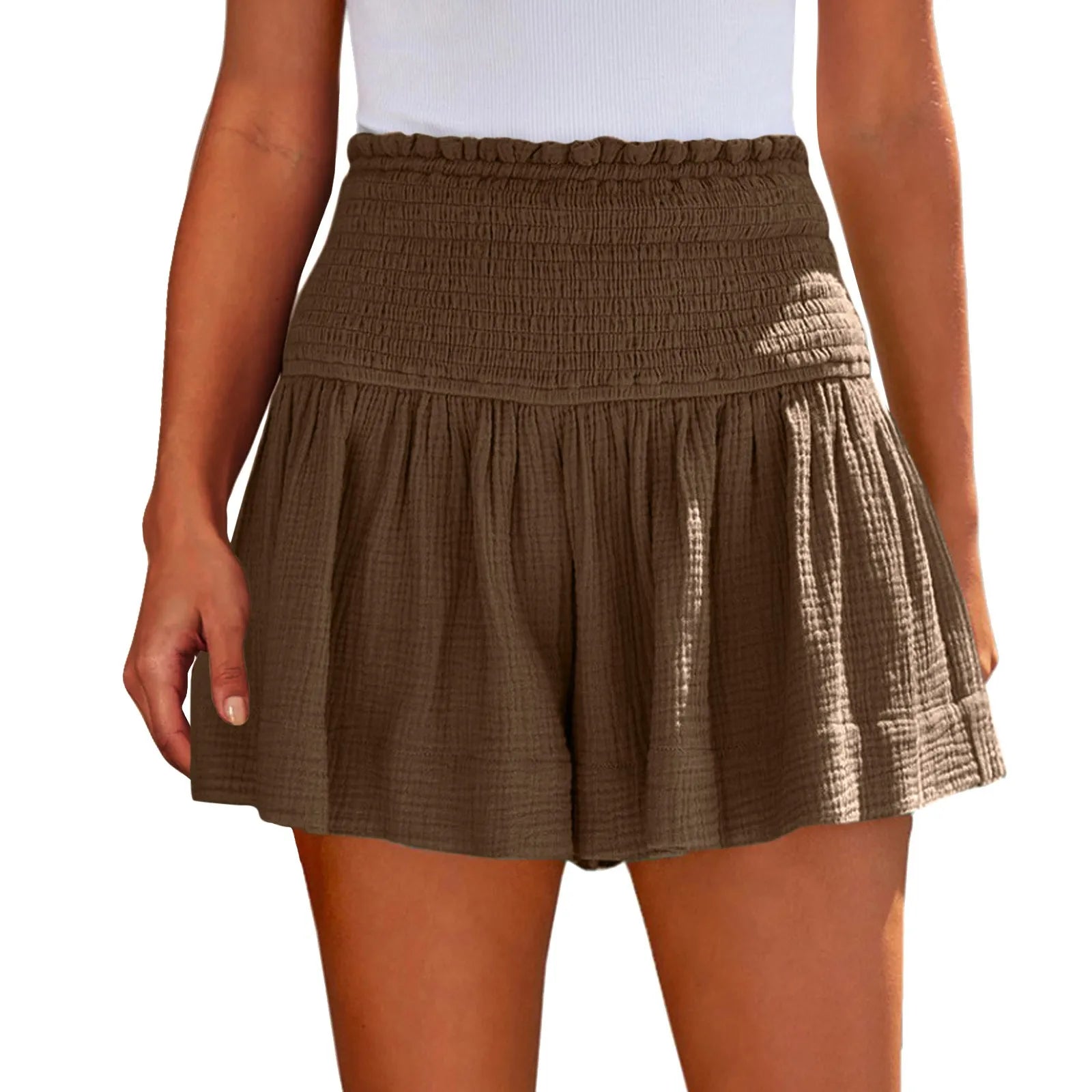 Ladies Casual Large Solid Color Breathable Fashion Wide Leg Shorts Shorts for Women Women's Shorts Summer Womens Shorts Elegant