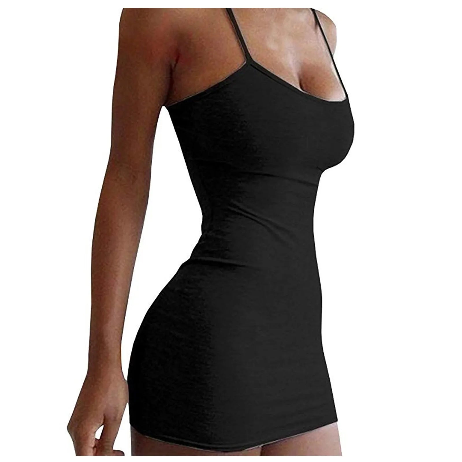 Solid Color Women Nightgown Sleeveless Scroop Neck Female Sleepwear Spaghetti Strap Nightwear Homewear somè