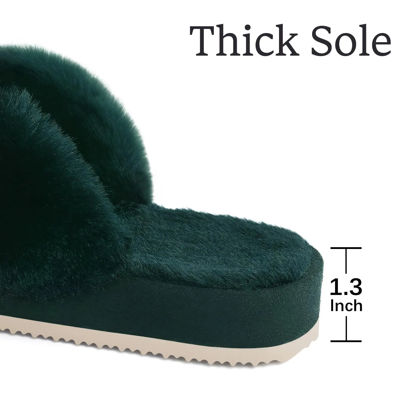 Goosecret  Women's Cross Band Fuzzy Slippers Fluffy Open Toe House Slippers Cozy Fur Flat Slides Thick Sole Plush Bedroom  djam