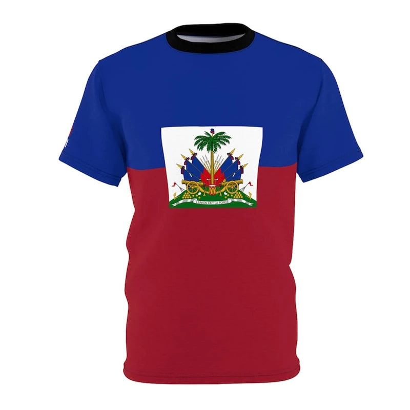 Haitian Flag T-shirt Men 3D Print Haiti Emblem Symbol Vintage T Shirts Summer Fashion