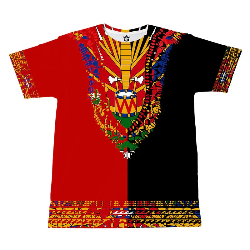 Haiti Flag Day Two-color T-shirt Men Festival Fashion Street