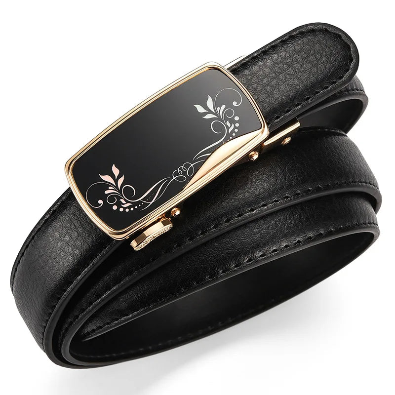 2.3CM Women Genuine Leather Belt For Female Strap Casual All-match Ladies Adjustable Belts Designer Automatic belt buckle sentiwon