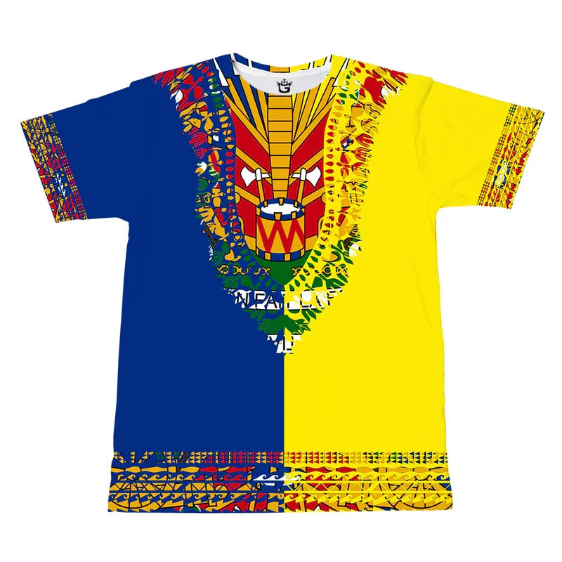 Haiti Flag Day Two-color T-shirt Men Festival Fashion Street