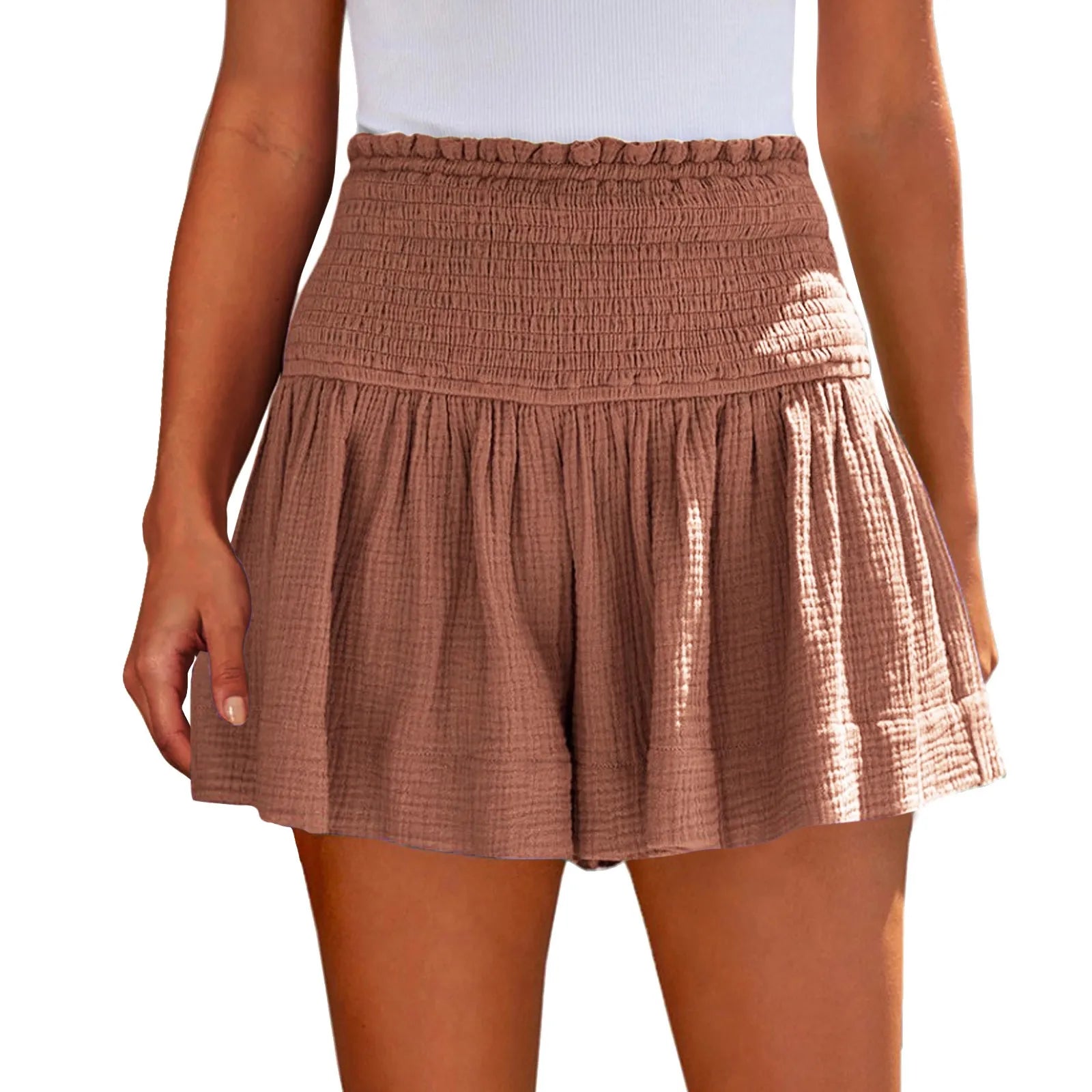 Ladies Casual Large Solid Color Breathable Fashion Wide Leg Shorts Shorts for Women Women's Shorts Summer Womens Shorts Elegant