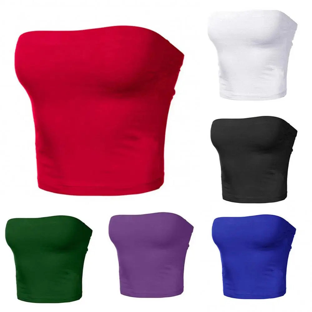 1Pc Soft Women Bustier Strapless Cropped Women Tube Tops Slim Elastic Tube Top Breathable Lingerie Bra Top Women Underwear