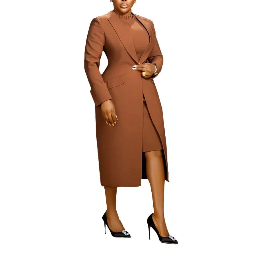 2 Piece Blazer And Sleeveless Dress Sets Plus Size Clothes Dresses For Women's Clothing 2025  kps