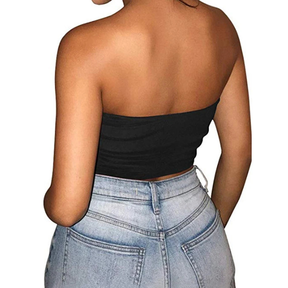 1Pc Soft Women Bustier Strapless Cropped Women Tube Tops Slim Elastic Tube Top Breathable Lingerie Bra Top Women Underwear