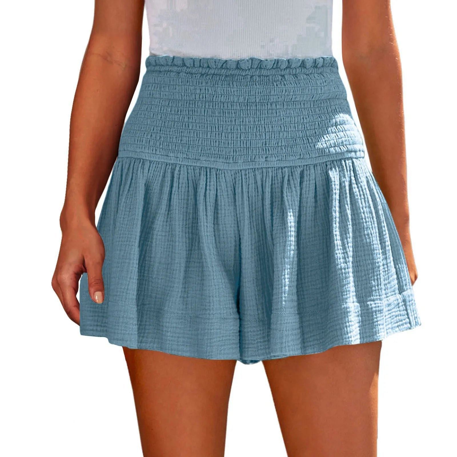 Ladies Casual Large Solid Color Breathable Fashion Wide Leg Shorts Shorts for Women Women's Shorts Summer Womens Shorts Elegant