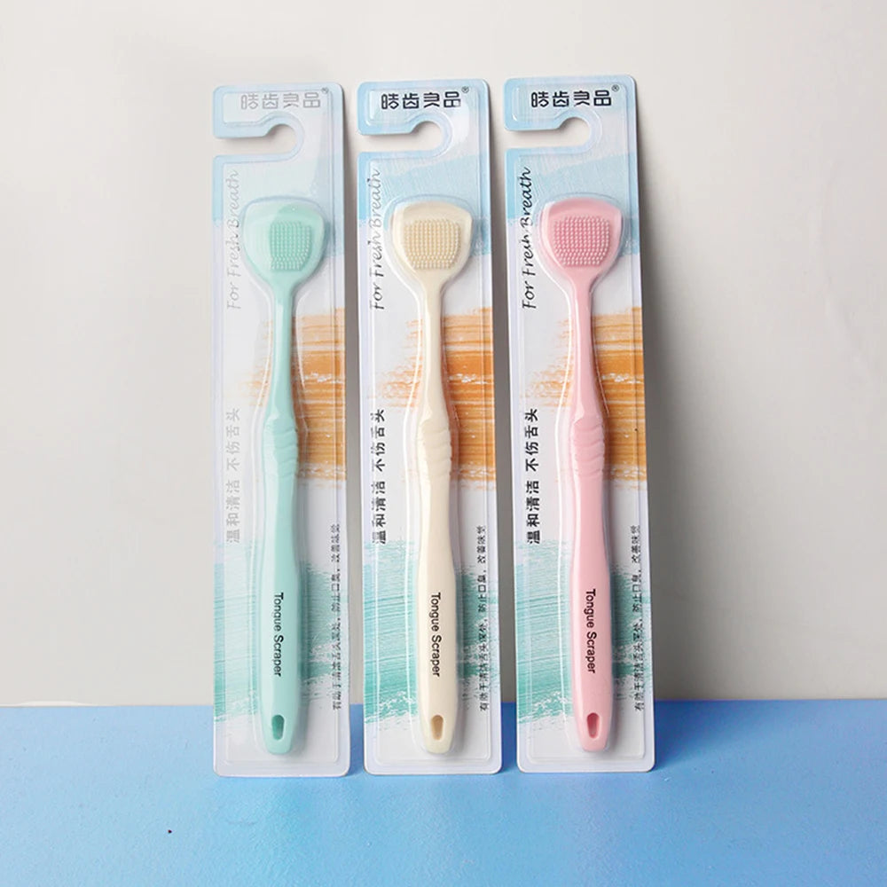 1pcs Scraper For Tongue Cleaning Silicone Dental Tongue Scraper Double-sided Tongue Scraping Tools Oral Hygiene Supplies