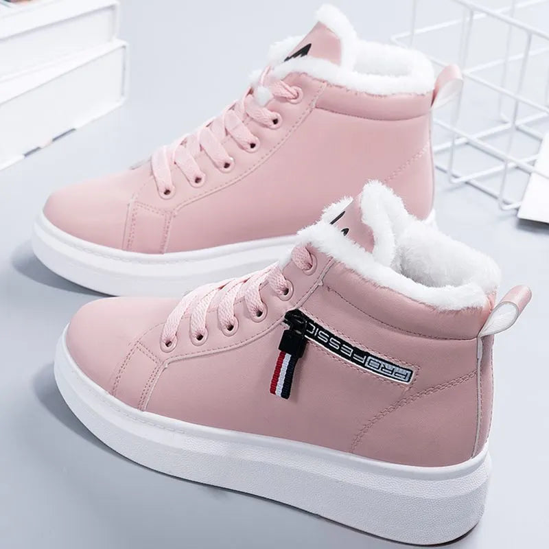 Ankle Boots Winter Woman Shoes Sneakers Flats Lace Up Ladies Shoes Women Short Snow Boots kodez