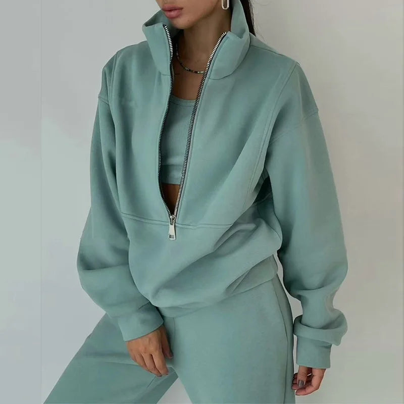 2024 Autumn and Winter Women's Two-piece Sweater Fleece Sports Thickening Fashion Casual Suit 2 Piece Sets Womens Outfits Gs