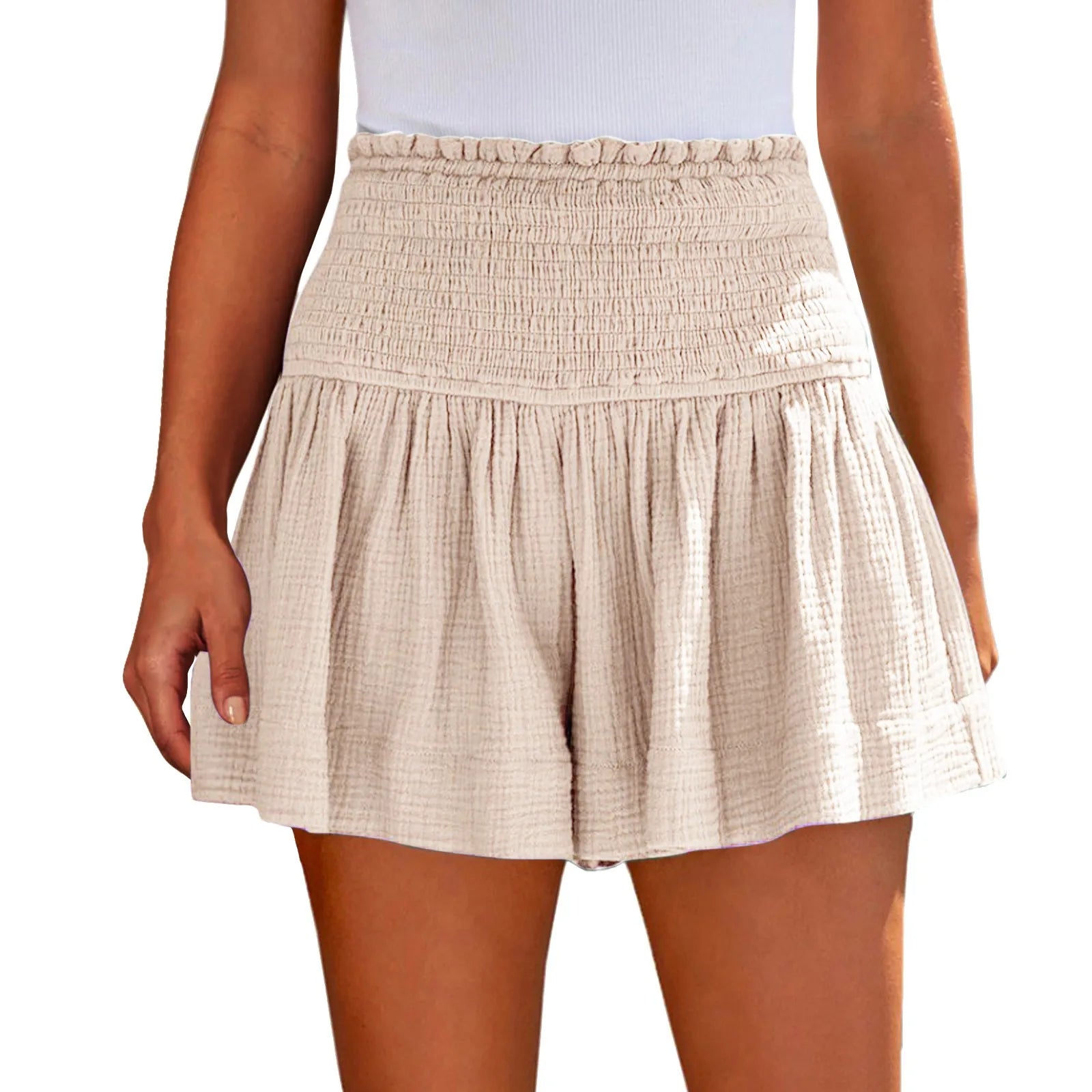Ladies Casual Large Solid Color Breathable Fashion Wide Leg Shorts Shorts for Women Women's Shorts Summer Womens Shorts Elegant