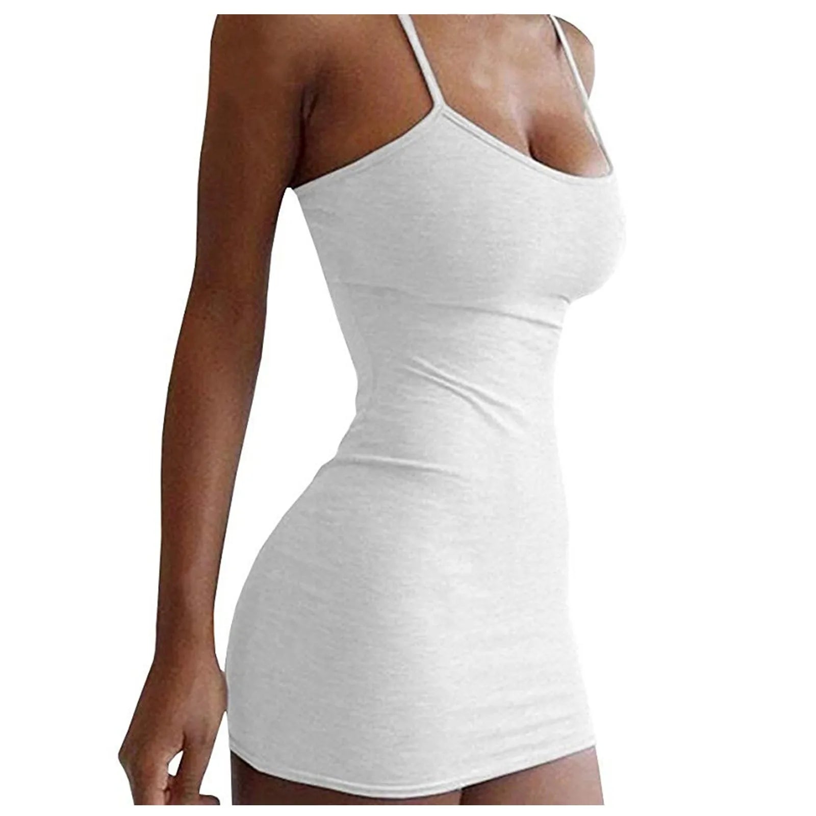 Solid Color Women Nightgown Sleeveless Scroop Neck Female Sleepwear Spaghetti Strap Nightwear Homewear somè