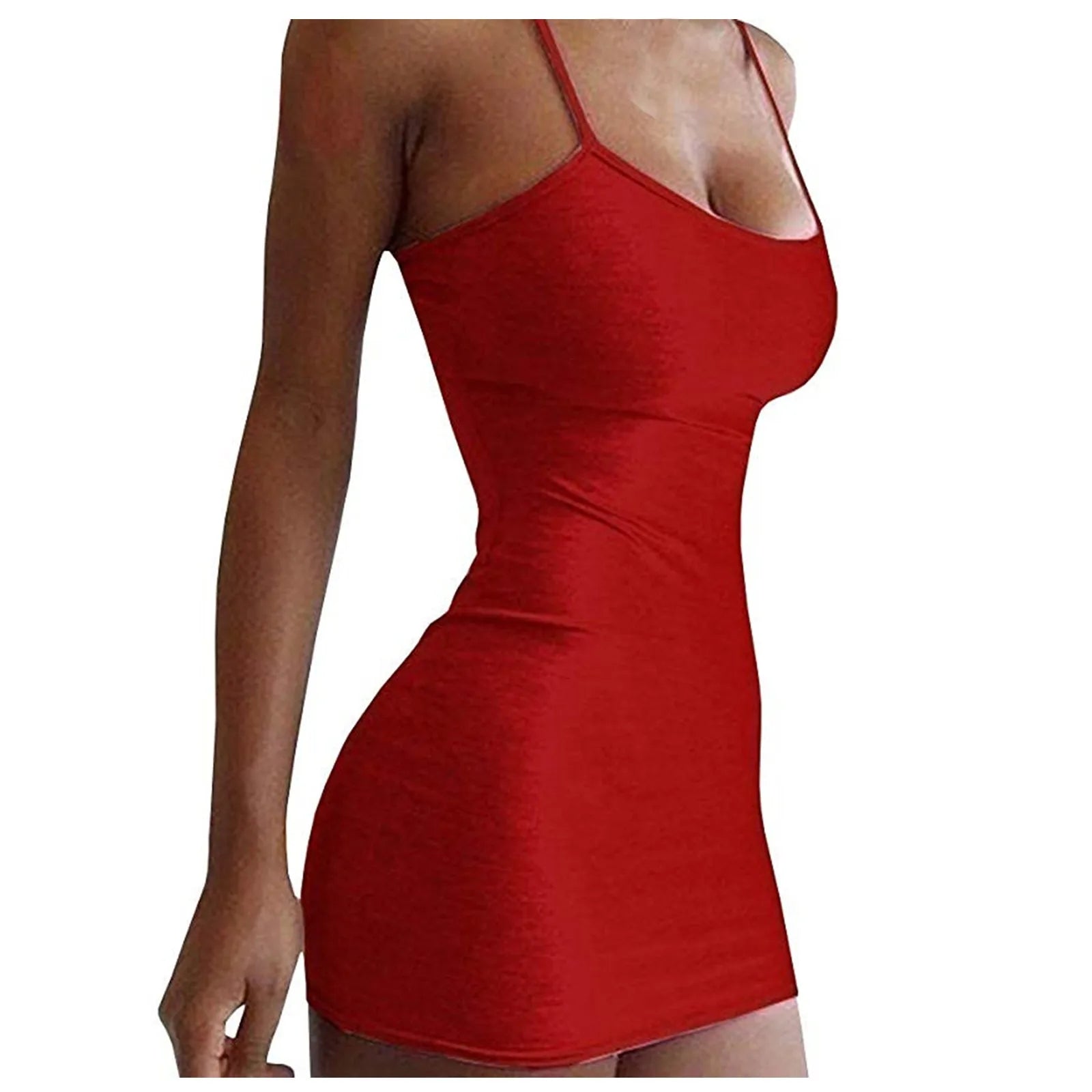 Solid Color Women Nightgown Sleeveless Scroop Neck Female Sleepwear Spaghetti Strap Nightwear Homewear somè
