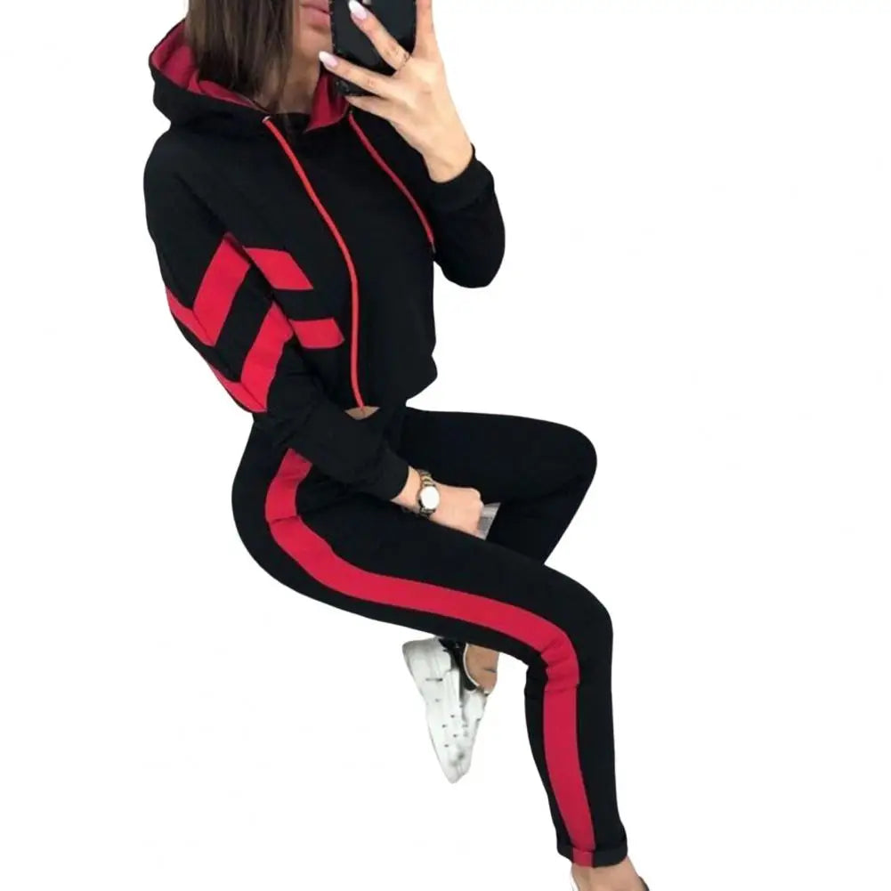 2 Pieces Set Women 2025 hot style Europe America autumn hooded fleece suit two-piece show hilum Sports Set Hooded Sportswear Set kpy