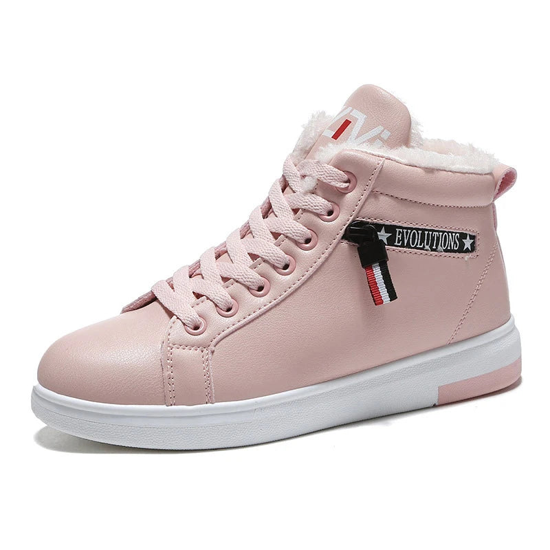 Ankle Boots Winter Woman Shoes Sneakers Flats Lace Up Ladies Shoes Women Short Snow Boots kodez