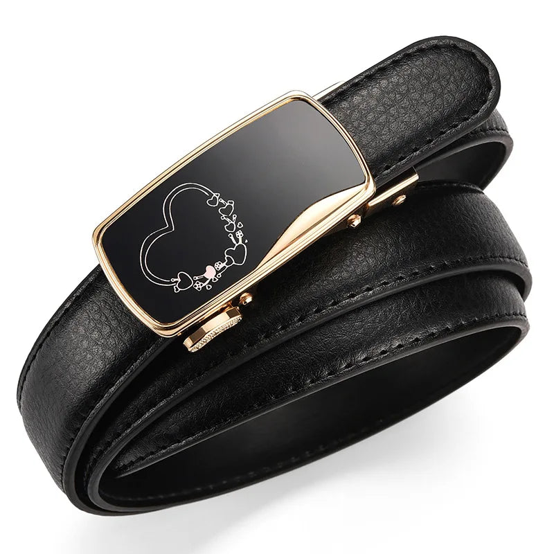 2.3CM Women Genuine Leather Belt For Female Strap Casual All-match Ladies Adjustable Belts Designer Automatic belt buckle sentiwon