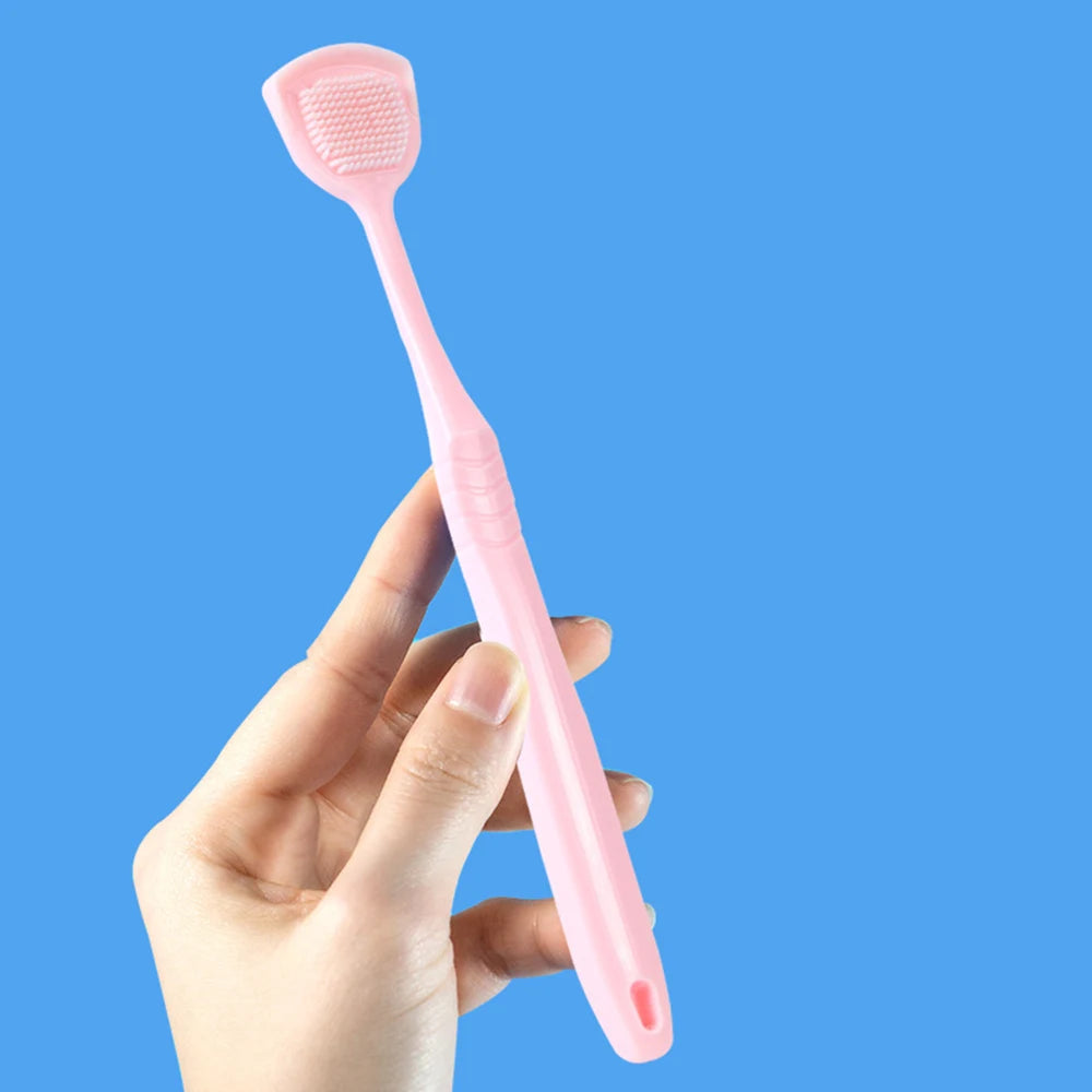 1pcs Scraper For Tongue Cleaning Silicone Dental Tongue Scraper Double-sided Tongue Scraping Tools Oral Hygiene Supplies