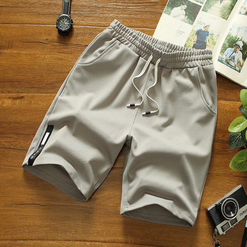 Casual Men's Shorts Outdoor Polyester Running Sports Elastic Waist Five Pants Summer Men's Loose Solid Color Baseball Shorts