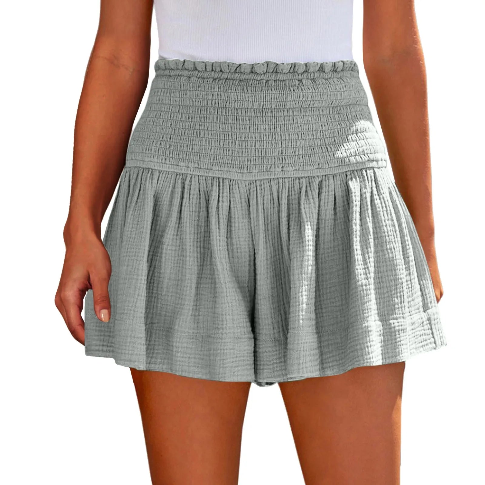 Ladies Casual Large Solid Color Breathable Fashion Wide Leg Shorts Shorts for Women Women's Shorts Summer Womens Shorts Elegant