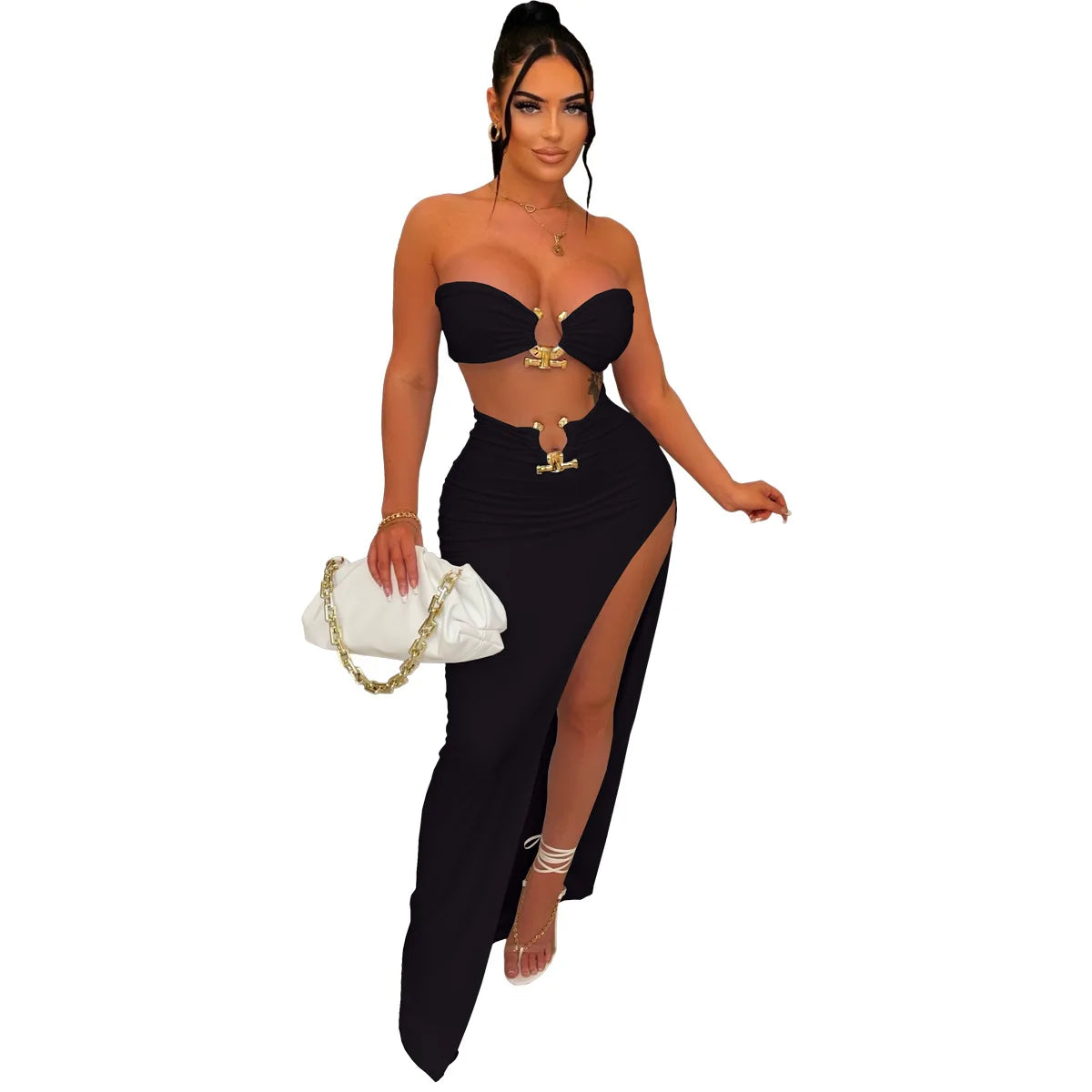 European and American women's casual fashion  irregular skirt suits beach dress