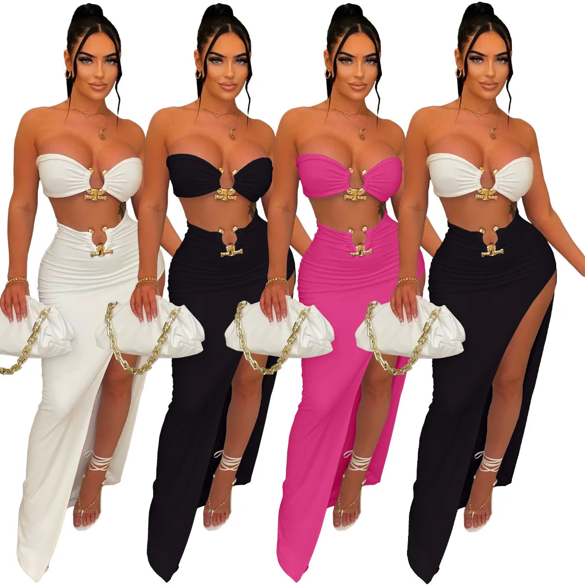 European and American women's casual fashion  irregular skirt suits beach dress