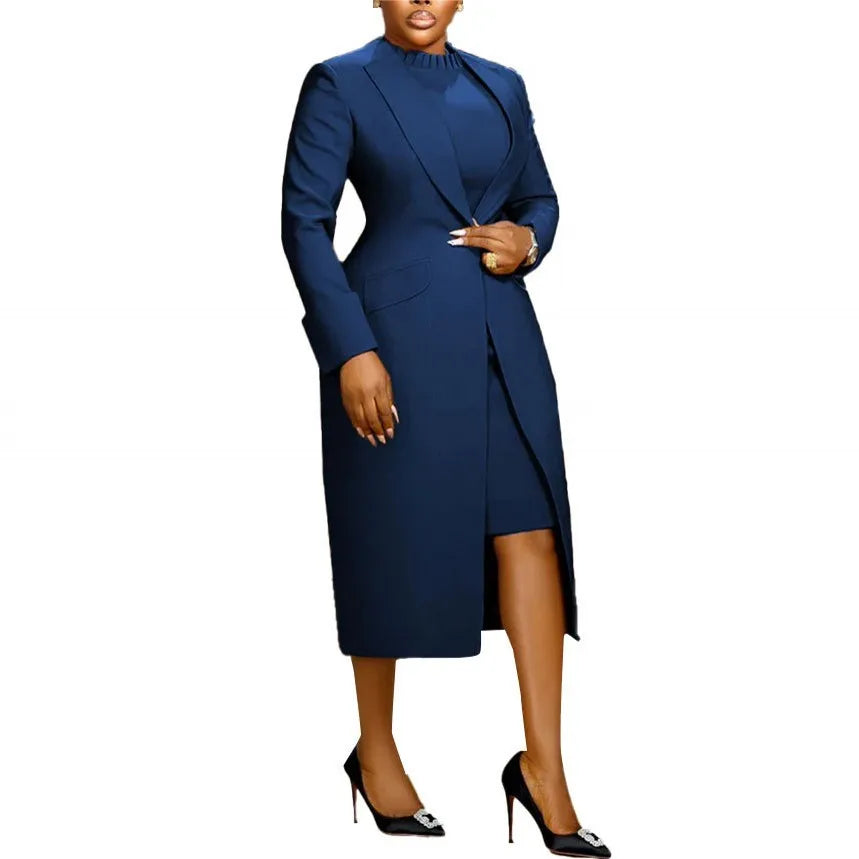 2 Piece Blazer And Sleeveless Dress Sets Plus Size Clothes Dresses For Women's Clothing 2025  kps